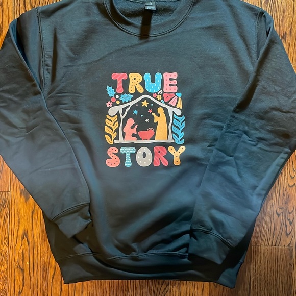 🆕True Story Bible  / Sweatshirt Crewneck / Holiday Christmas Sweater / … - Picture 2 of 4